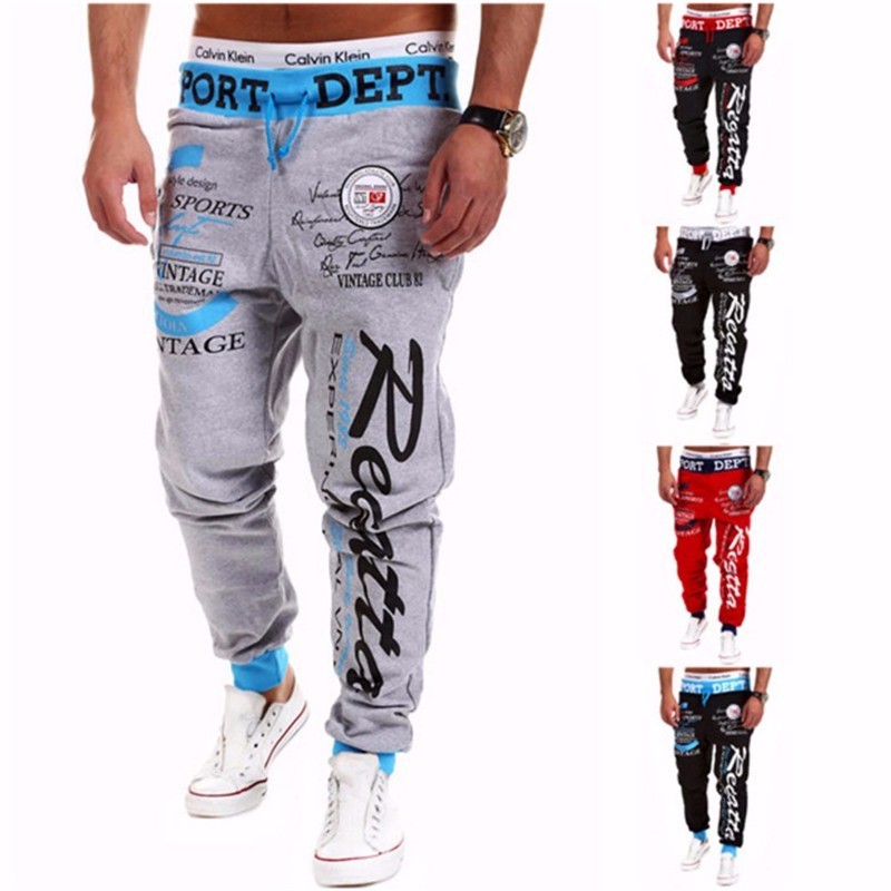 Pantalon 2016 Vente Chaude Baggy Mens Lettre Impression Baggy Harem Cool Long Pantalon Joggers Porter 21 Styles Plus La Taille M-XXXL Cordon Y189