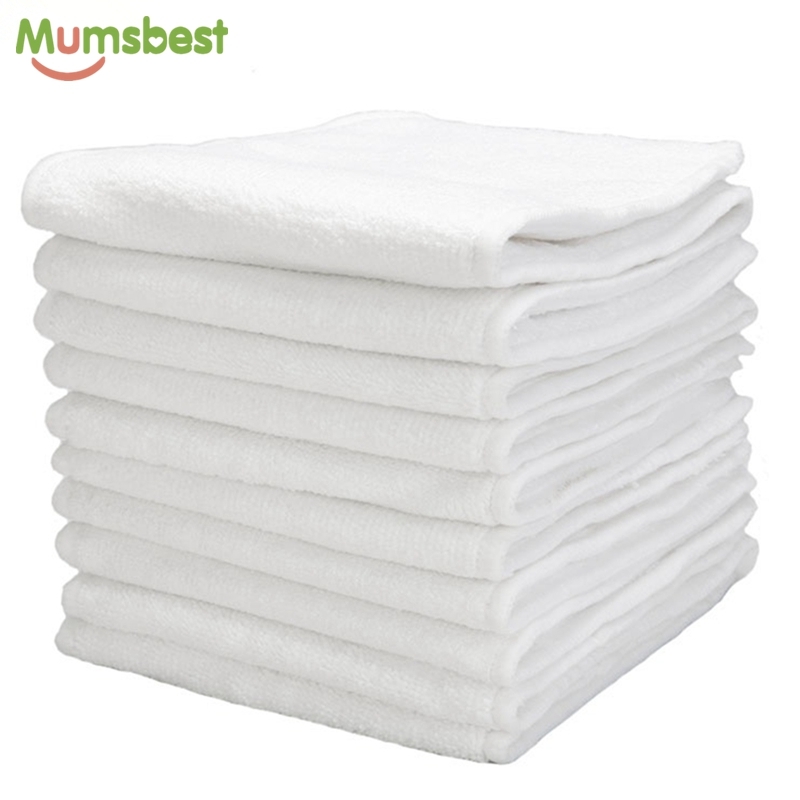 10 Pcs Washable Reuseable Baby Cloth Nappy Nappies Wholesale Inserts Microfiber 3 Layers Diapers-image-427776627