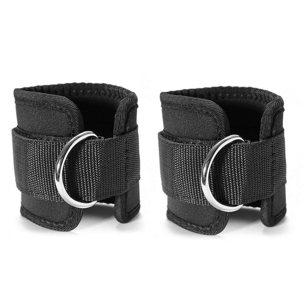 

Adjustable D-ring Ankle Straps(Pair) for Cable Machines Workouts Leg Pulley Gym Weight Lifting Exercises Unisex for Men and Women