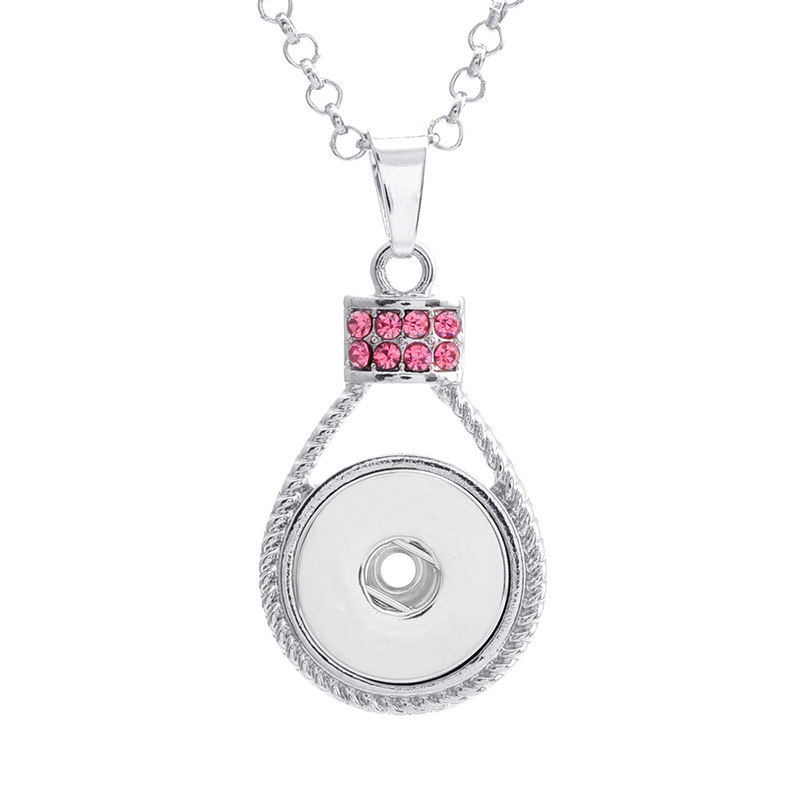 

Noosa Alloy Pendant with Rhinestone button shape pendants Interchangeable crystal button DIY Necklace for jewelry lovers