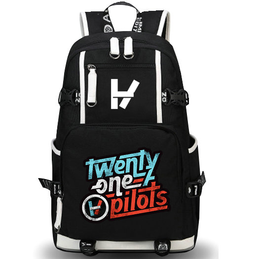 

Twenty One pilots backpack Cool 21 day pack Rock band school bag Leisure packsack Quality rucksack Sport schoolbag Outdoor daypack, Black