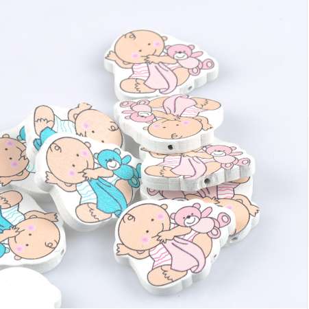 

20pcs Mixed color Baby feeding-bottle Wooden Spacer Beads For Jewelry making DIY 34X32mm MT2039X
