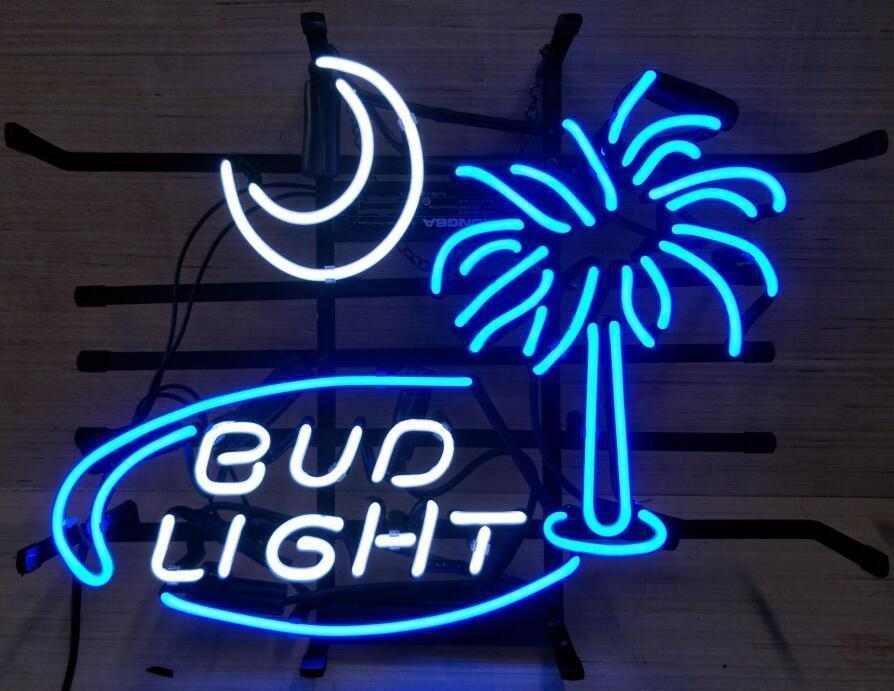 

17"x14" Bud Light South Carolina Palmetto Tree Moon Beer Neon Light Sign