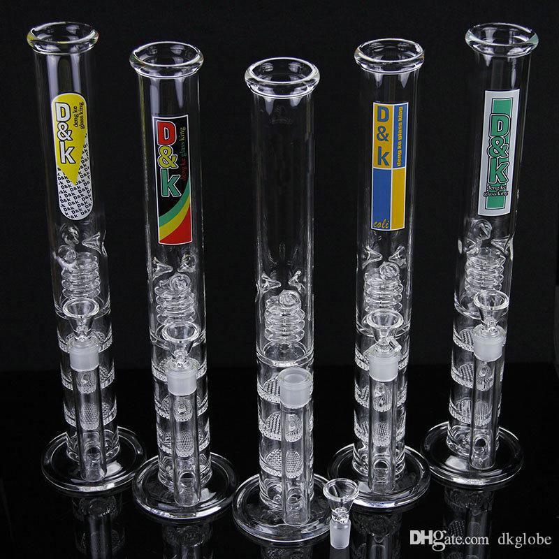 

17"inches Glass bong! three Layer Honeycomb ablets Filter Glass Ash Catcher Bongs Recycler Water Pipe Glass Bong 18.8mm joint