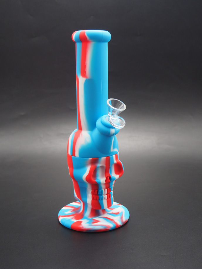 

2020 new design skull design oil rig silicone bongs silicone water pipe food grade silicone material Free Delivery