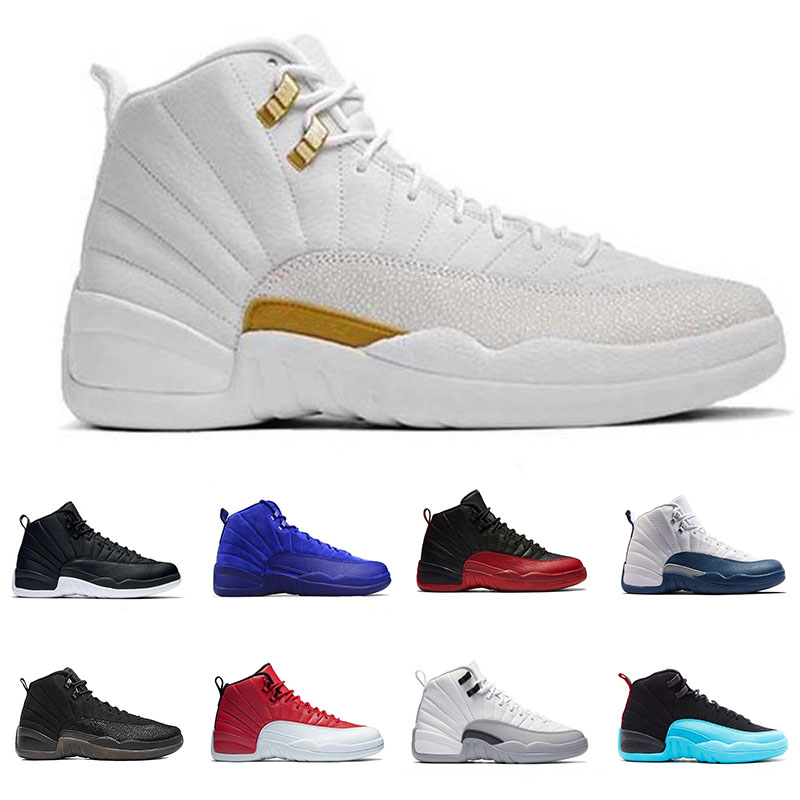 

2018 Mens 12 12s Basketball Shoes The Master white black Gamma French Blue Gym Red Flu game Sport Sneakers Athletic Trainers US 8-13, Color10