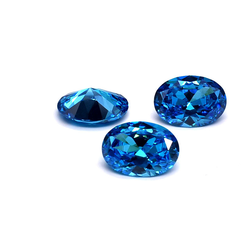 

Synthetic Blue Topaz 9 Sizes Oval Machine Cut 3*4-7*10mm Cubic Zirconia Loose Gemstone Beads For Jewelry Making 200pcs/Lot