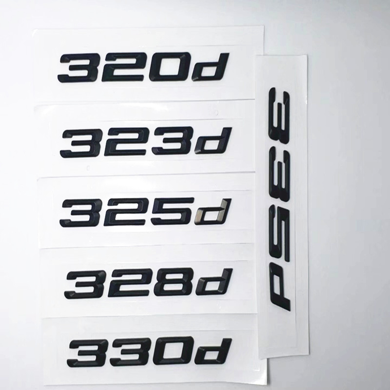 Black 316d 320d 325d 328d 330d 335d Emblem Rear Number Letters Badges for BMW 3 Series E90 E46 E91 E92 E93 F30 Car Accessories
