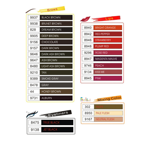 

Tattoo inks 25color Optional Permanent Makeup Micro Pigment Cosmetic encre tatouage Tattoo Ink Permanent Eyebrow Eyeliner Lip
