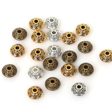 

Promotion! 6mm New Tibetan Metal Beads 50pcs Bronze/Silver UFO Shape Spacer Loose Beads for Bracelet Necklace Jewelry Making DIY