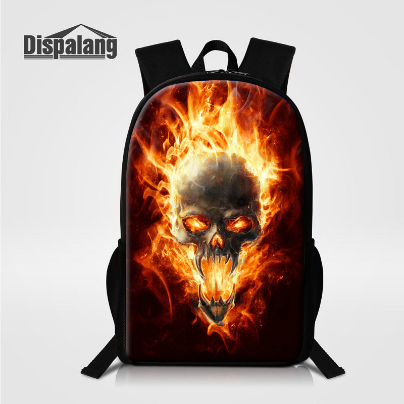 

Skull Children Backpack Men's Travel Shoulder Bags Punk Printing School Bags Bagpacks Rucksack Mochila Masculina Primary Bookbags Sac A Dos, As the picture show