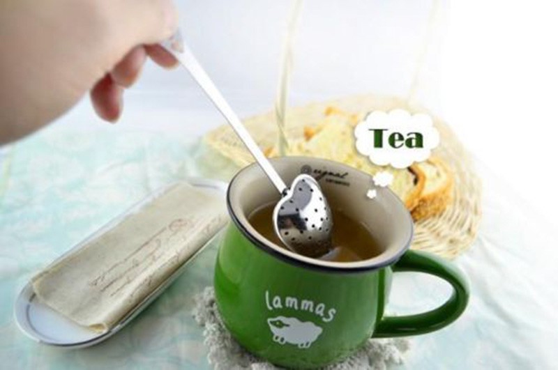 

Heart shaped tea infuser Stainless Steel Teas Infuser Spoon Tea Strainer Steeper Classic Handle Shower Cute Tea Filter