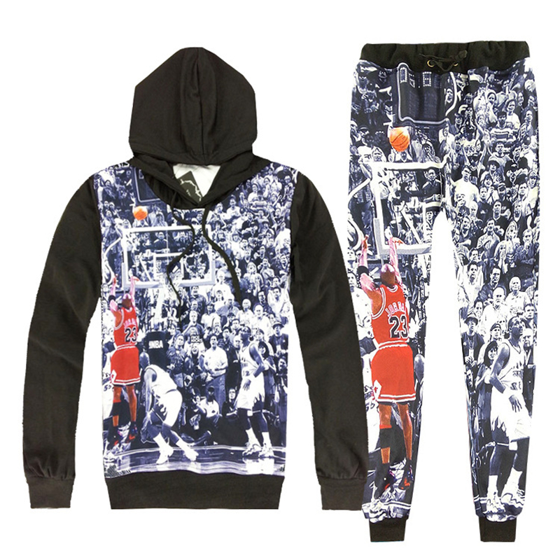 

Hot 2 Piece Set Men And Women Casual Tracksuits 3D Print Air Buzzer Beater Hoodies Hooded+Pants Sweatshirt Track Suit, Clothes