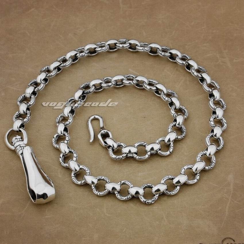

LINSION Huge Heavy 925 Sterling Silver Fashion Wallet Chain 8F001WC 8J3