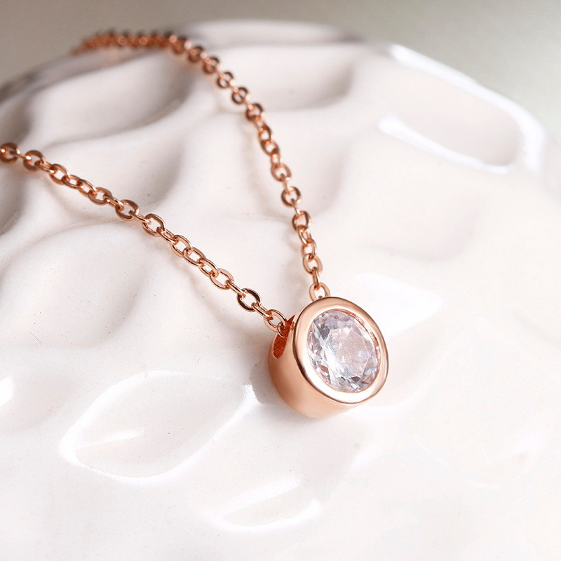 

Top Quality Simple Style Crystal Pendant Necklace Silver Rose Gold Color Fashion Jewellery Crystal Necklaces For Women XT