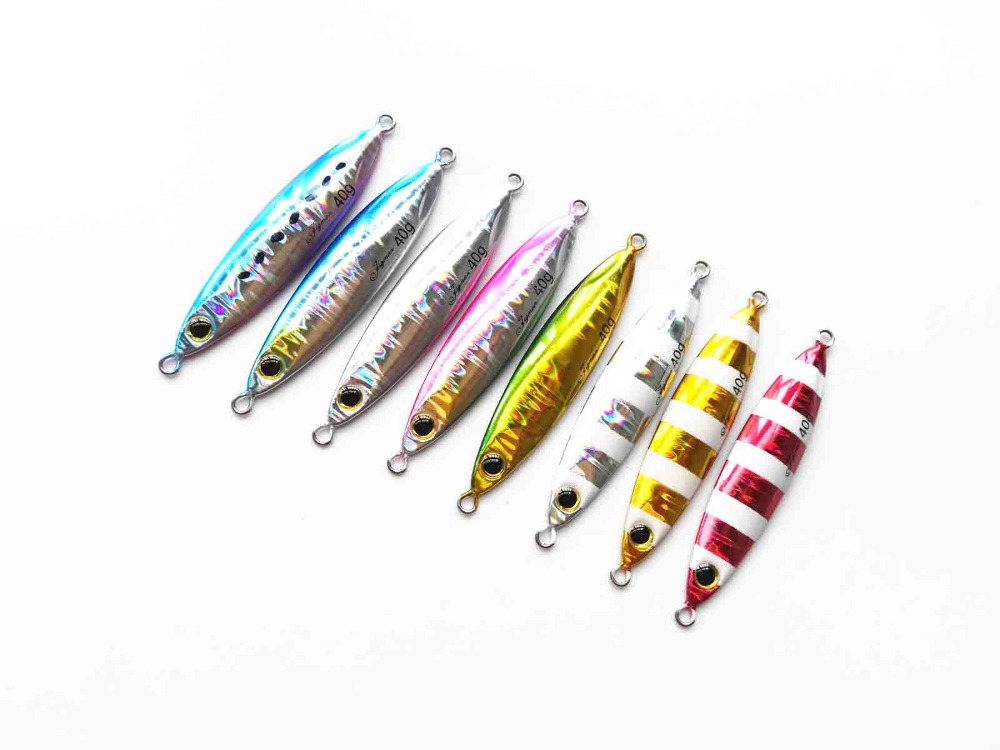5PCS Fishing Deep Sea Glow Ocean Boat Rock Beach Metal Jigging Jigbait Spoon Lure Baits 20g 30g 40g 60g