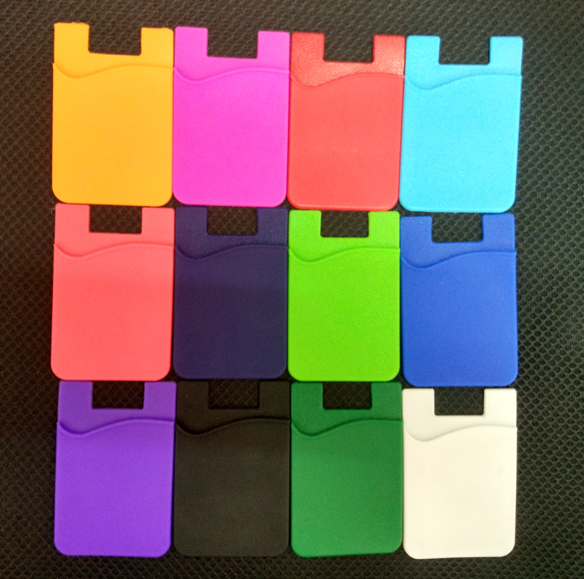 

Phone Sticky Wallet Silicone Self Adhesive Card Pocket Covers Colorful Credit Card Holder Wallet Smart Silicone Phone Pouch 3M Sticky