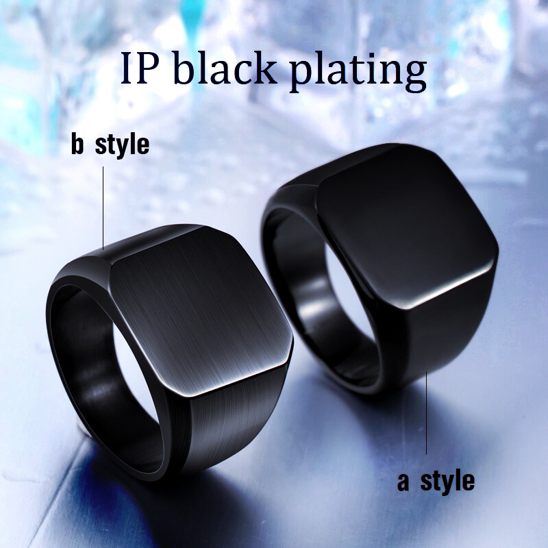 

Cool Men's High Polished Signet Solid 316L Stainless Steel Biker Unique Fashion Ring for Men Punk Rock Vintage Jewelry