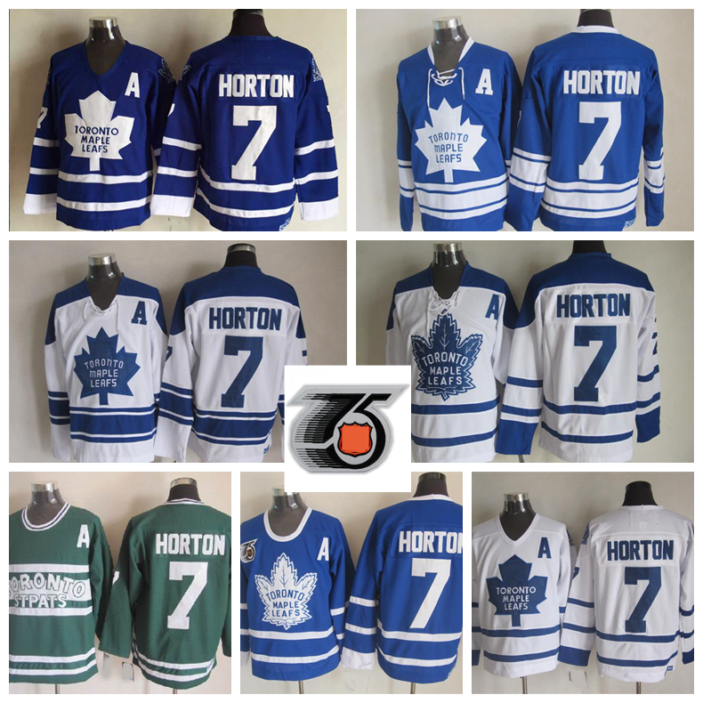 

Mens Toronto Maple Leafs Vintage Tim Horton Hockey Jerseys Cheap #7 Tim Horton Stitched Shirts 75th Anniversary A Patch M-XXXL, White v