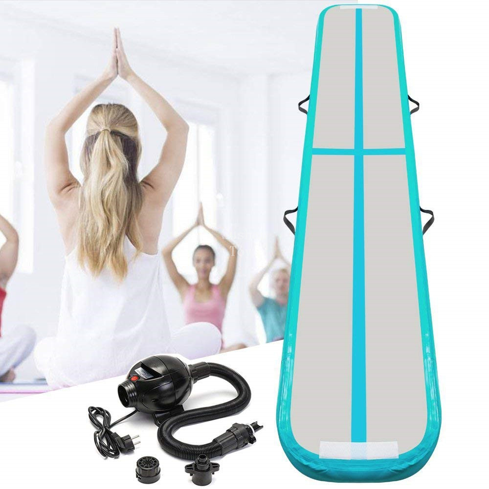 

9*1*0.2m inflatable gymnastic mat air track tumbling mat with electric air pump air floor for home use, beach, park and yoga