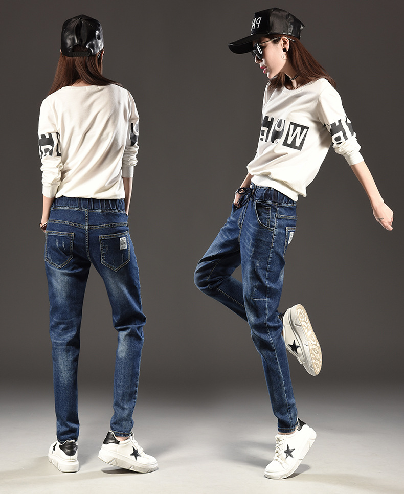 

Plus Size 5XL Woman Jeans 2018 Elastic High Waist Woman Skinny Jeans Denim Pants Casual long Mujer Femme, Black