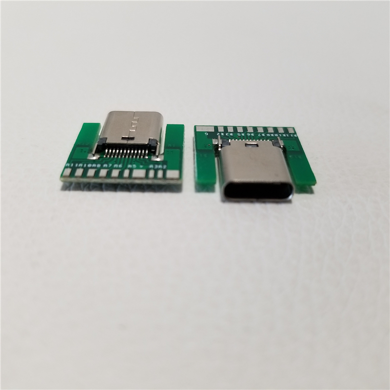 

USB 3.1 Type C Female Plug C-chip SMT Connector with PCB Solder Socket Connector Adapter
