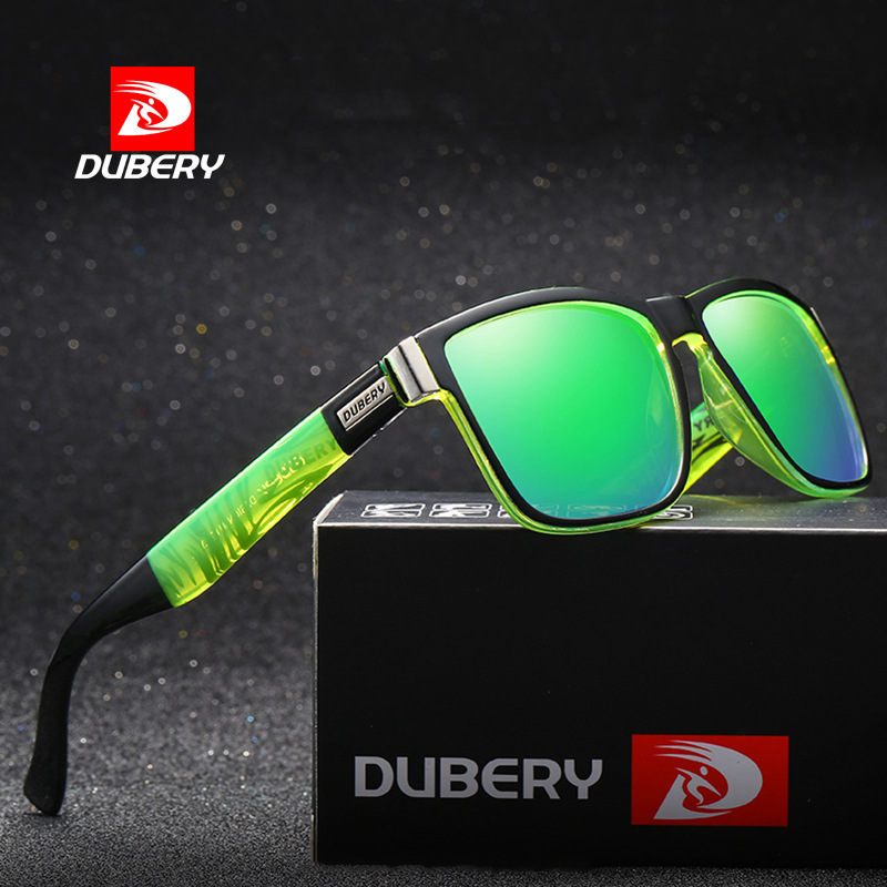 

DUBERY Mens Polarized Sunglasses Coating Fashion Square Mirror Male Summer Outdoor Sport Sun Glasses For Women UV400