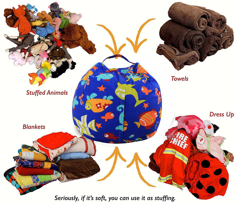 

43 Colors Kids Storage Bean Bags 18'' (45CM) Plush Toys Beanbag Chair Bedroom Stuffed Animal Room Mats Portable Clothes Storage Bag