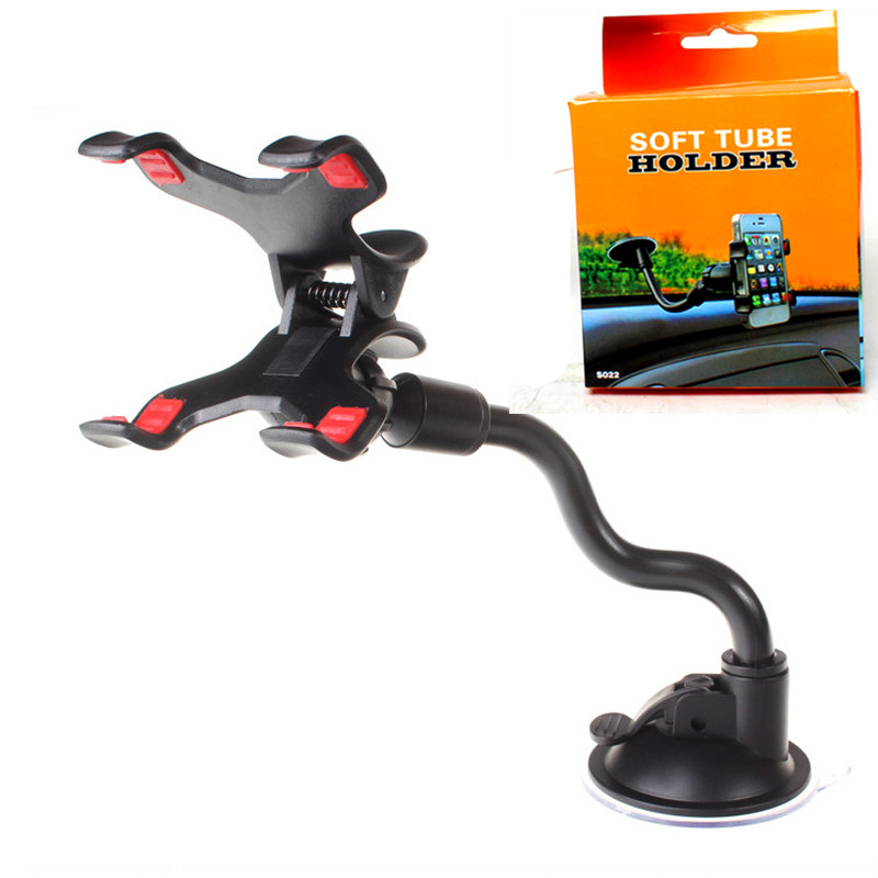 

Universal Windshield Car phone Mount holder Long Arm clamp with Double Clip Strong Suction Cup Phone Car cellphone Holder for smartphone, Black