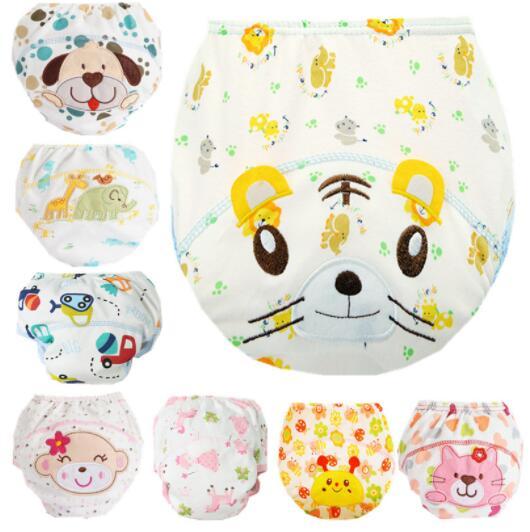 5 Pcs Mix Wholesale Cute Baby Reusable Cloth Nappies Diaper Washable Infants Children Cotton Training Pants Panties Nappy Changing-image-427765862