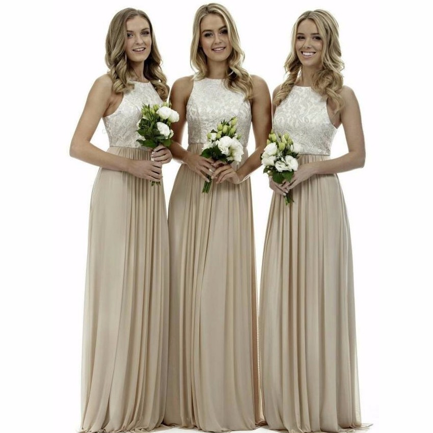 

elegant simple long bridesmaids dress 2018 jewel chiffon a line wedding guest dress for party vestido de festa