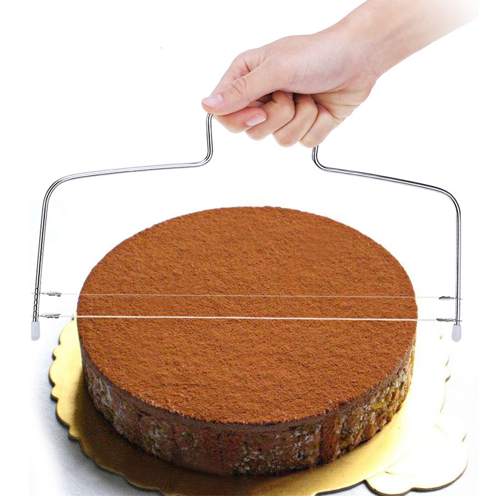 Réglable Fil gâteau trancheuse Niveleur Pâte à Pizza Cutter Trimmer Outils Inox