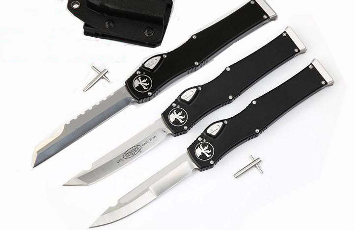 

MICROTECH Halo VI 6 Knife Custom Munroe automatic knives single action automatic knife With safety lock Tactical knife Survival gear knives