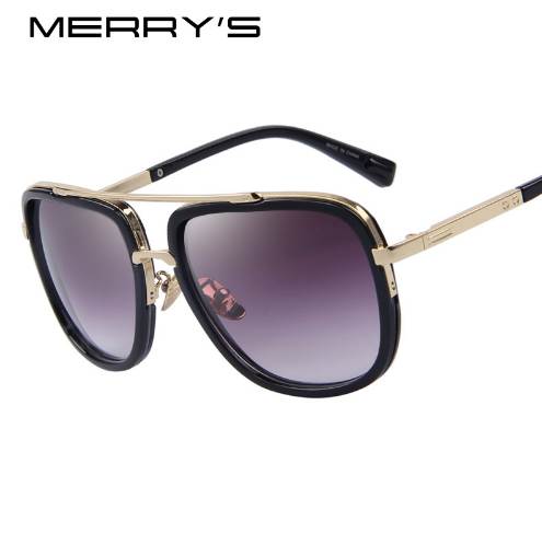 

MERRY'S Fashion Men Sunglasses Classic Women Metal Square Sun glasses UV400