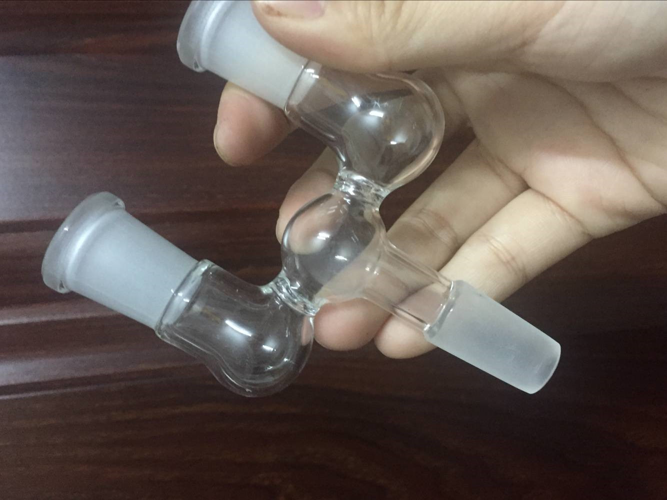 

Y shape glass adapter for bongs 14.5mm and 18.8mm double bowl adapter two size Wishbone Glass Splitter Frosted Adapter for options