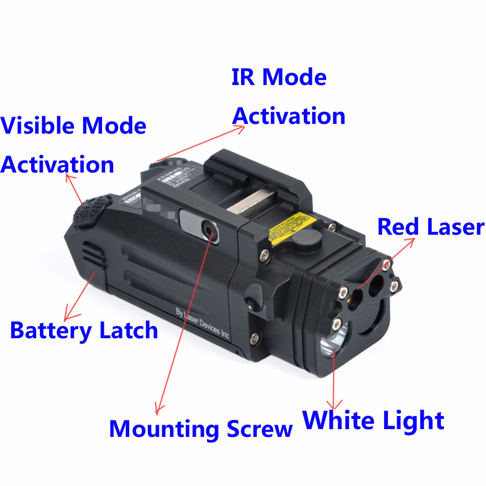 

Tactical Flashlight DBAL-PL LED Flashlight With Red Laser and IR Light