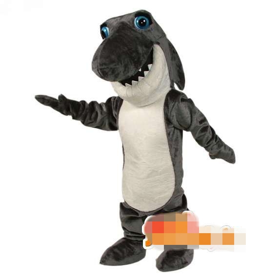 Custom grey shark mascot costume free shipping-image-425718046
