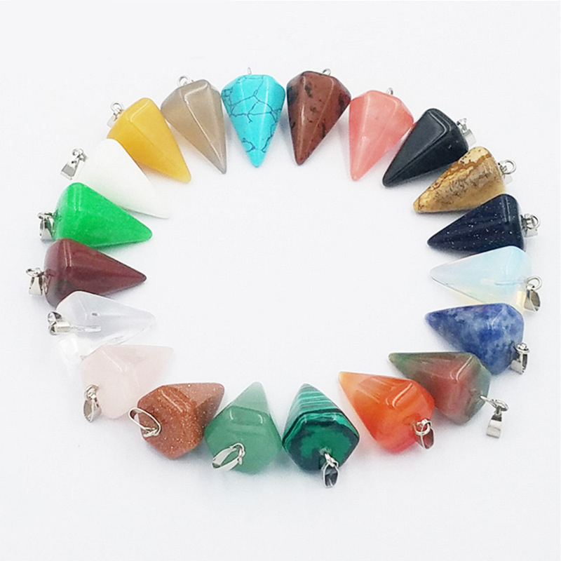 

Fashion Natural Stone Pyramis Shape Pendants Charms Red Carnelian Onyx For Necklace Jewelry Making