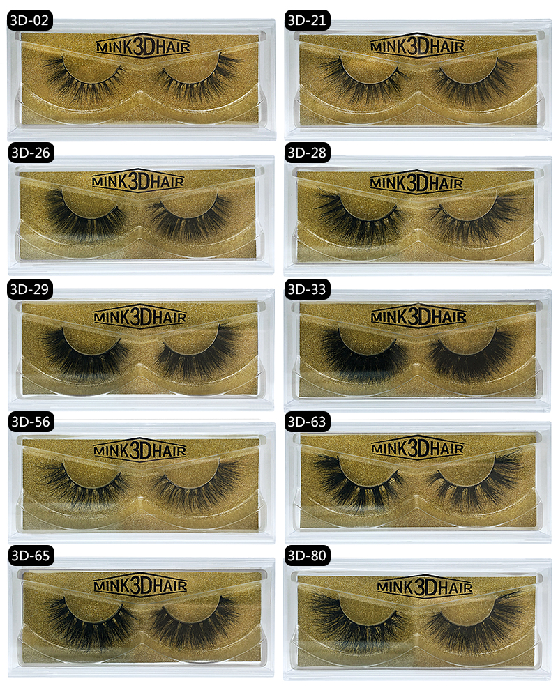 

High quality 3d Mink lashes Thick real mink HAIR false eyelashes natural for Beauty Makeup Extension fake Eyelashes false lashes 10 Models
