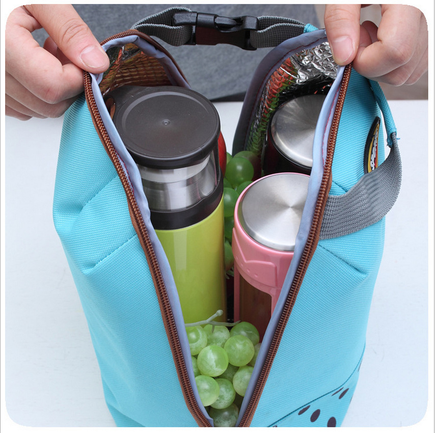 

Thicken fresh ice pack insulation lunch bag lunch box bag portable hand ice pack wave point milk bottle, Sky blue