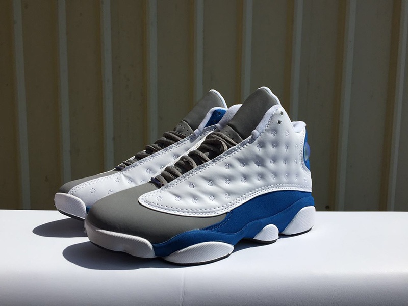 2018 vente en gros hommes femmes chaussures de basket 13 GS blanc / Italie bleu-loup gris-noir chaussures de sport athlétiques vente chaude baske