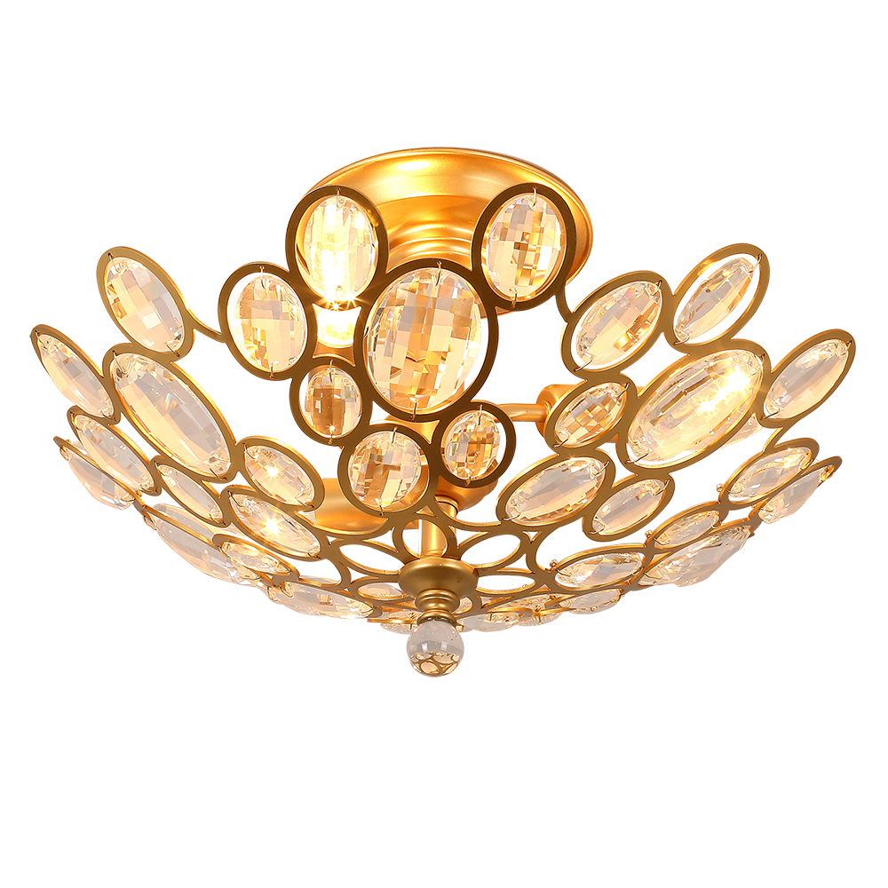 

American village style Crystal Chandelier Light Iron Crystals Ceiling Lights E14 Chandeliers Lighting home decor 3/6/9 heads
