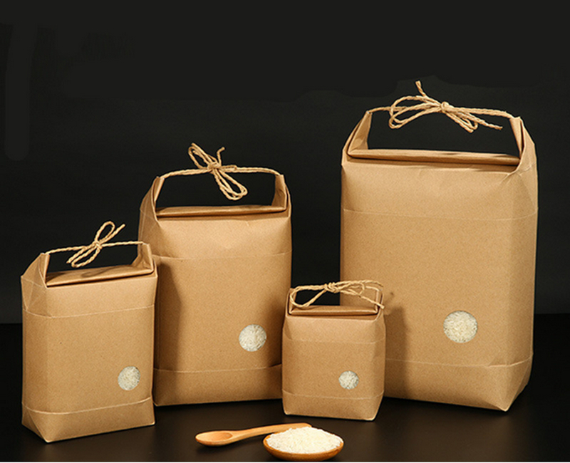 

100pcs New product rice paper packaging/Tea packaging bag/ kraft paper bag Food Storage Standing Paper