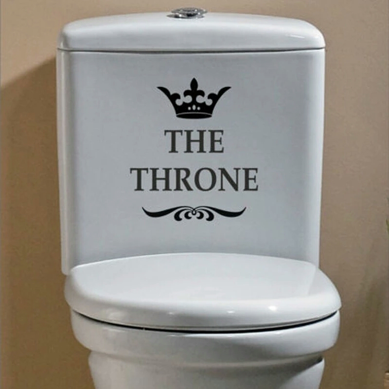 

The throne funny toilet wal sticker bathroom decoration CA-297, Black
