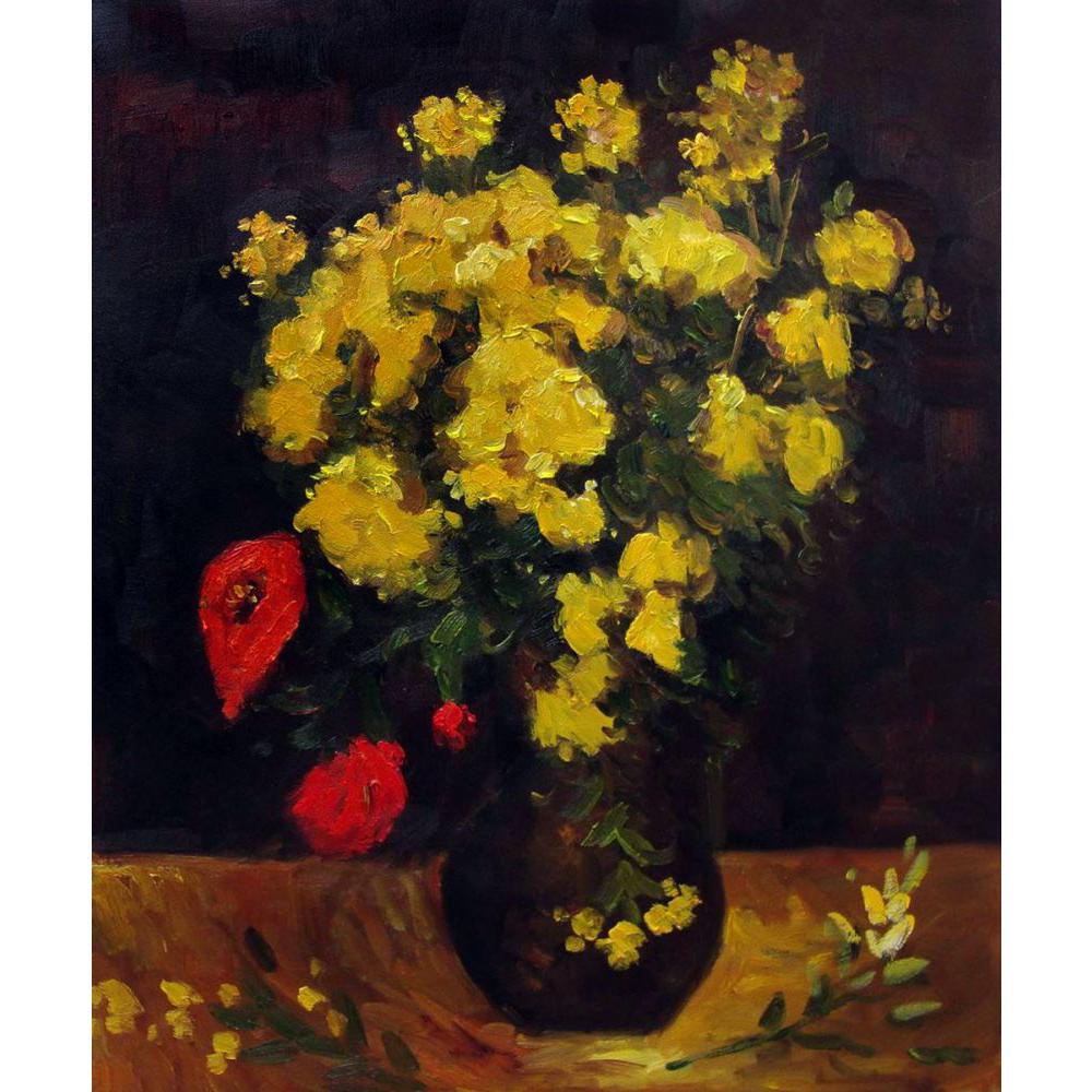 Vase mit Rot Mohn Van Gogh Gez/ählt Set