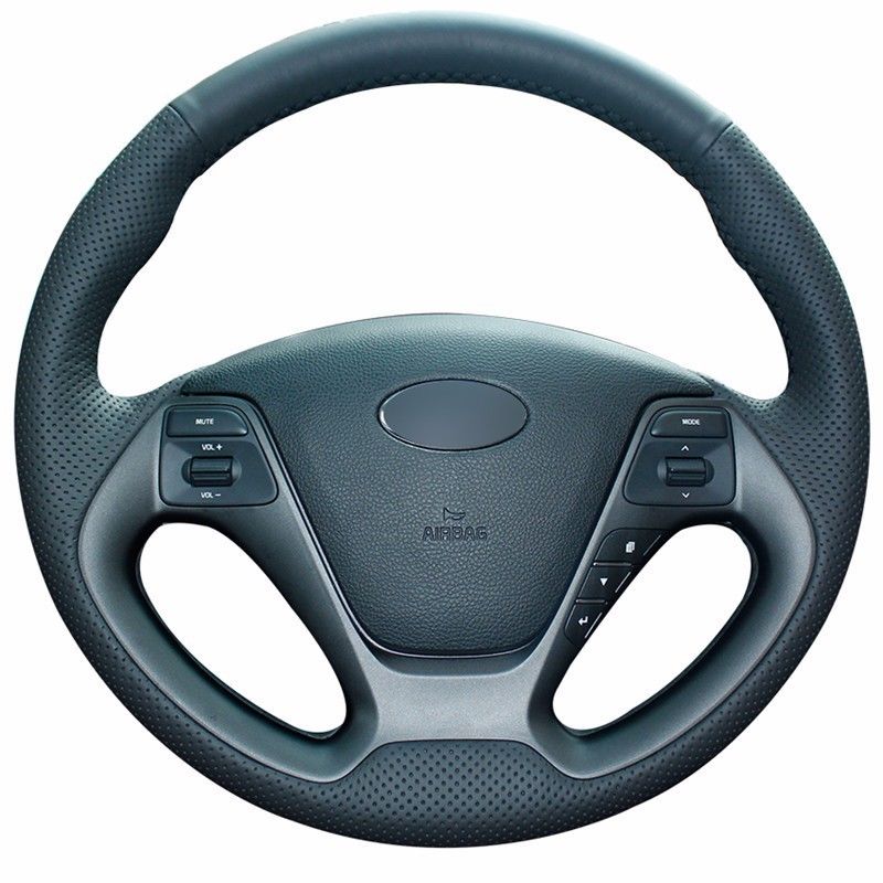 Leather Steering Wheel Hand-stitch on Wrap Cover For Kia K3 Cerato Cerato Ceed-image-429665354