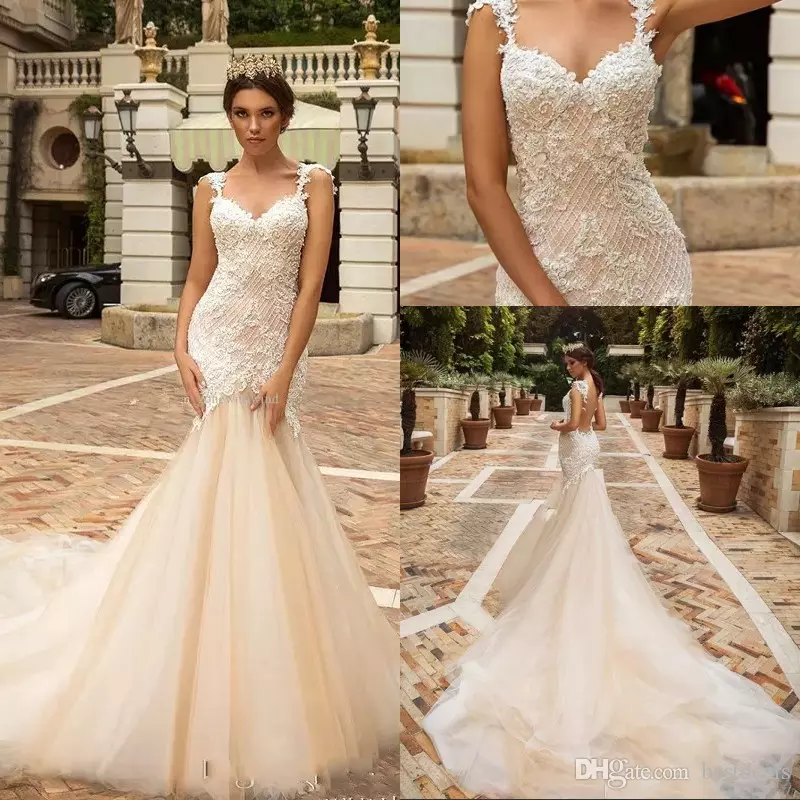 2019 fit and flare wedding dresses