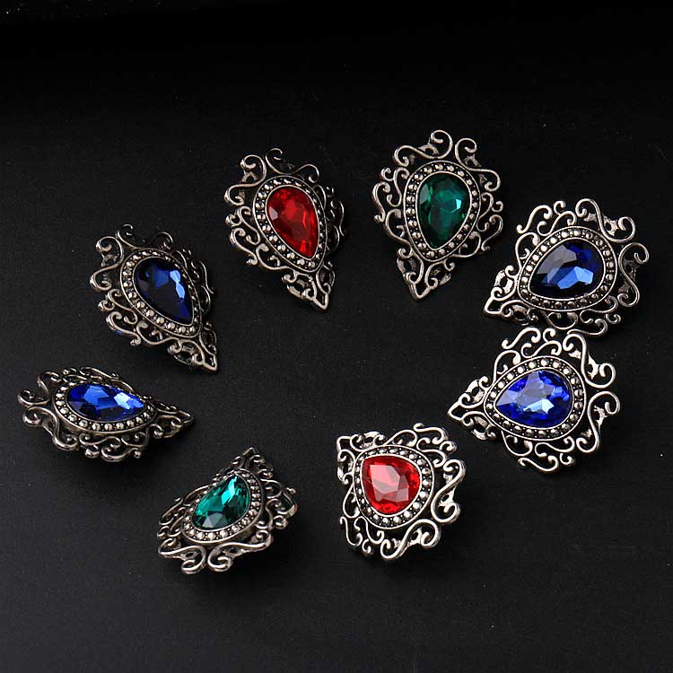 

Vintage Gemstone Brooches Pins For Mens Suit Shirt Collar Clip Hat Backpack Badge Lapel Pin Retro Mini Breastpin Small Broach Green Red Blue