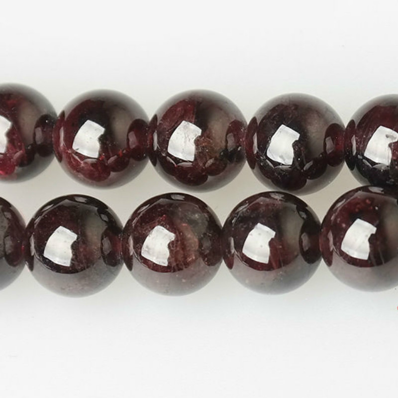 Pierre naturelle de grenat rouge foncé de 8mm, perles rondes en vrac, fil de 16 pouces, taille au choix 4 6 8 10 12 MM, pour la fabrication de bi
