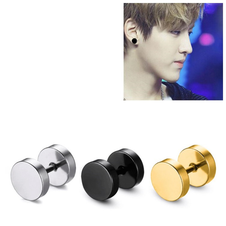 

Wholesale 3mm-14mm Fashion Brand Black Rose Gold Stainless Steel Stud Earrings Women Men's Barbell Dumbbell Punk Gothic Stud Earring For Men